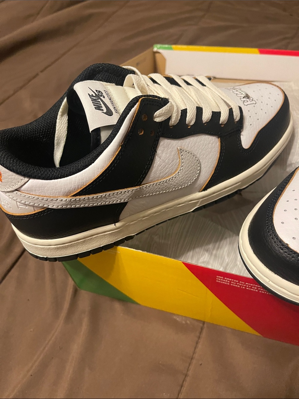 New Nike Mens, SB Dunk low HUF San Francisco, Keith Forever, size 7, White/Black - Picture 7 of 9